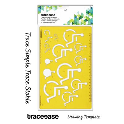Traceease Estêncil Molde de Símbolo de Acessibilidade Humana para Designers e Ferramentas de Desenho - 1 Peça - Inkdotpot Amarelo