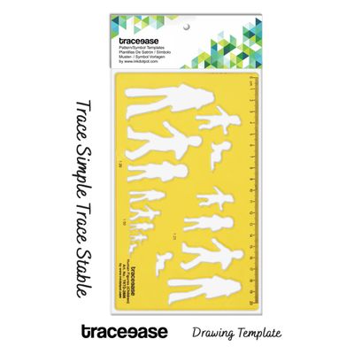 Traceease Estêncil de Forma Humana Edição Feminina - Contornos com Referências em Escala para Desenho, Ilustração e Layouts - S4Sassy Amarelo