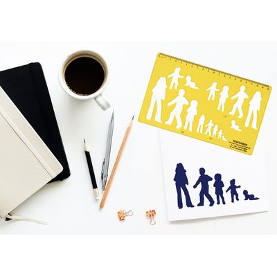 Traceease Estêncil de Forma Humana Edição Feminina - Contornos com Referências em Escala para Desenho, Ilustração e Layouts - S4Sassy Amarelo