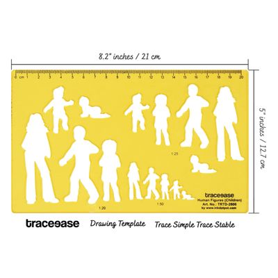 Traceease Estêncil de Forma Humana Edição Feminina - Contornos com Referências em Escala para Desenho, Ilustração e Layouts - S4Sassy Amarelo