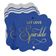Etiquetas de Papel em Formato de Colchete com Foil 'Deixe o Amor Brilhar' para Lembrancinhas de Casamento - Inkdotpot 50 Etiquetas Metalizadas / Azul - Dourado