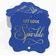 Etiquetas de Papel em Formato de Colchete com Foil 'Deixe o Amor Brilhar' para Lembrancinhas de Casamento - Inkdotpot 50 Etiquetas Metalizadas / Azul - Ouro Rosé