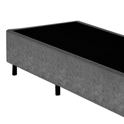 Cama Box Solteiro Suede Mega Cama Cinza 88x188x42cm