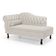 Divã Recamier Lavínia Clássico 120cm Capitonê Com Pés De Madeira Linho Bege - Desk Design