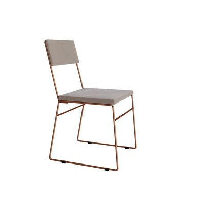 Kit 4 Cadeiras De Jantar Málaga Veludo Base Cobre Para Sala Cozinha Conforto Decor - Cobre-bege