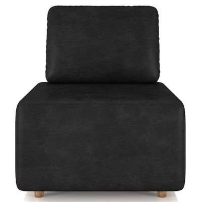 Poltrona Sala De Estar Decorativa Rovier Sintético Preto Z32 - Mpozenato