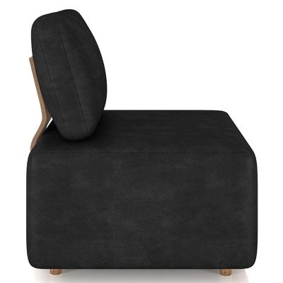Poltrona Sala De Estar Decorativa Rovier Sintético Preto Z32 - Mpozenato
