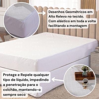 Protetor De Colchão Queen Impermeável Branco Avulso - Capa Protetora Para Cama Toque Macio