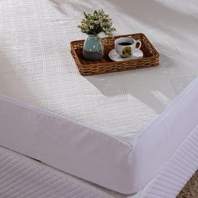Protetor De Colchão Queen Impermeável Branco Avulso - Capa Protetora Para Cama Toque Macio