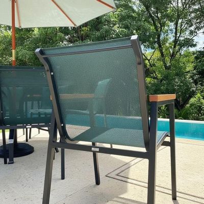 Conjunto Mesa Jardim Giratória 6 Poltronas Cadeiras área Externa Lazer Piscina Verde