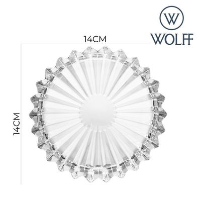 Jogo 2 Prato Para Petisco De Cristal Decorativo Geneva Wolff 14cm