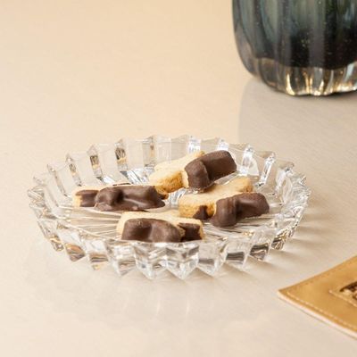 Jogo 2 Prato Para Petisco De Cristal Decorativo Geneva Wolff 14cm