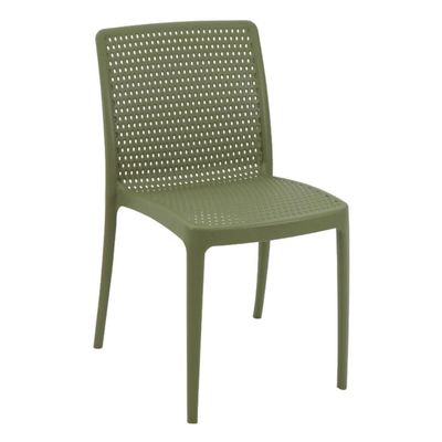 Cadeira Plástica Verde Oliva Tramontina Isabelle Resistente Empilhável Cozinha Sala Área Gourmet