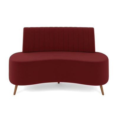 Sofá 2 Lugares Living 160cm Pé Palito Maraú Veludo Vermelho K01 - D'rossi