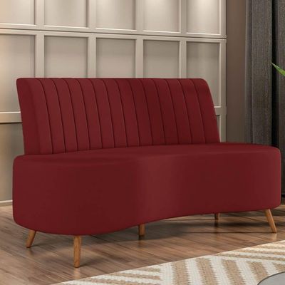 Sofá 2 Lugares Living 160cm Pé Palito Maraú Veludo Vermelho K01 - D'rossi
