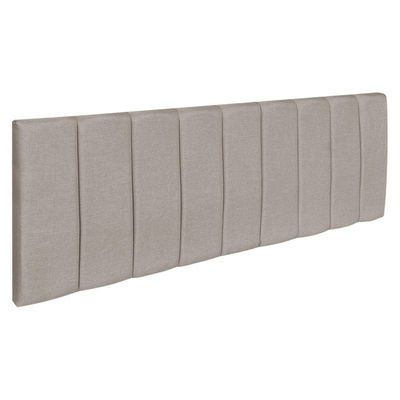 Kit Cabeceira Painel E Calçadeira Recamier Baú Solteiro 0,90m Holanda Linho - Pallazio Cor Cappuccino