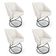 Kit 4 Poltronas Luxo Alana Bouclê Bege Base Luxo Preto - Pallazio
