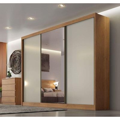 Guarda Roupa Casal Com 1 Porta Espelhada 4 Gavetas - Londres-cumaru/fendi - Móveis Horizonte