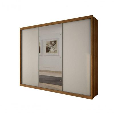 Guarda Roupa Casal Com Espelho 3 Portas 6 Gavetas - Palazzo-cumaru-fendi - Móveis Horizonte