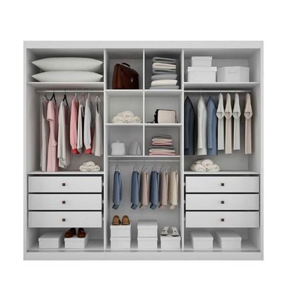 Guarda Roupa Casal 3 Portas 6 Gavetas - Paradizzo Gold-branco - Móveis Horizonte