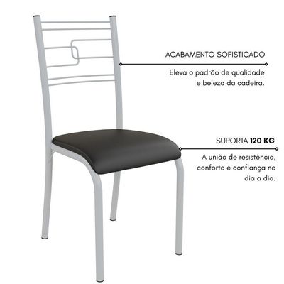 Conjunto Sala De Jantar Mila 4 Cadeiras Ella Branca C- Preto