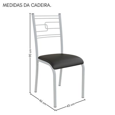 Conjunto Sala De Jantar Mila 4 Cadeiras Ella Branca C- Preto