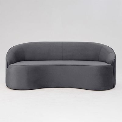 Sofá Curvo Montserrat 230cm 04 Lugares Veludo Cinza Titânio - Nexta Casa