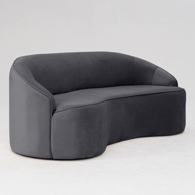 Sofá Curvo Montserrat 230cm 04 Lugares Veludo Cinza Titânio - Nexta Casa