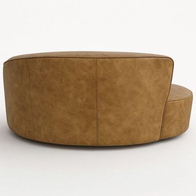 Sofá Curvo 2 Lugares 150cm Eron Braço Esq. Corano Sintético Caramelo - Nexta Casa