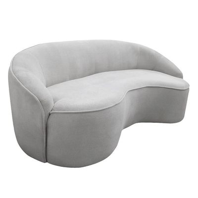 Sofá Curvo Montserrat 230cm 04 Lugares Bouclé Cinza Claro - Nexta Casa