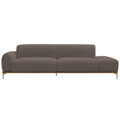 Sofá Living Unne 3 Lugares 210cm Terminal Esquerdo Bouclé Marrom - Nexta Casa Cor Marrom
