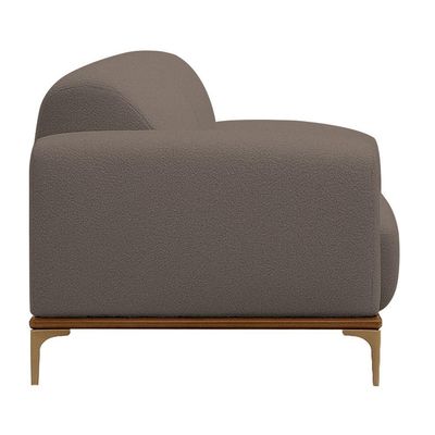 Sofá Living Unne 3 Lugares 210cm Terminal Esquerdo Bouclé Marrom - Nexta Casa Cor Marrom