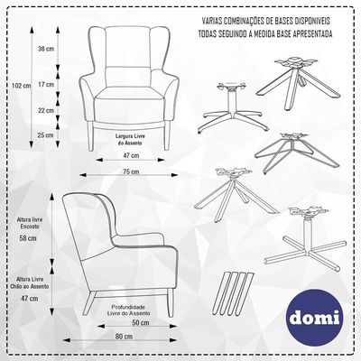 Poltrona Confortável Milena Base Madeira Corano Caramelo/linho Sand Dollar - Nexta Casa