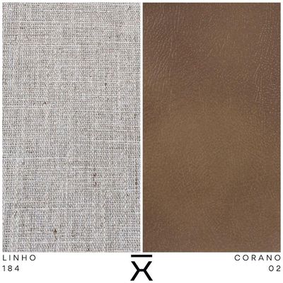 Poltrona Confortável Milena Base Madeira Corano Caramelo/linho Sand Dollar - Nexta Casa