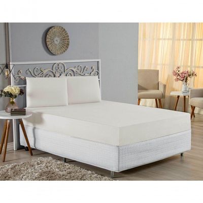 Jogo De Cama Queen Nobre 3 Peças Lençol Com Elástico De 30cm De Altura Malha 100% Algodão - Palha