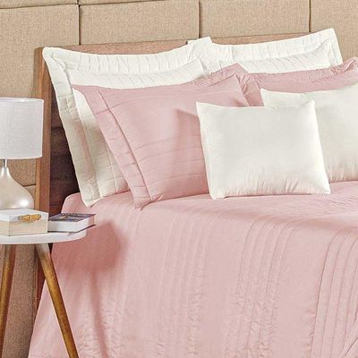 Cobre Leito Eden Queen 3 Peças Hipercal 180 Fios 100% Poliéster - Rosé