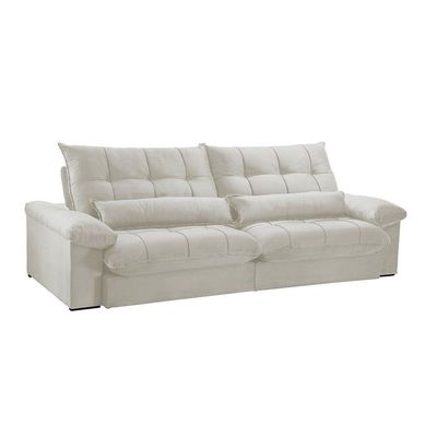 Sofá Liz 02 Módulos De 100cm Br 25cm Meu Sofá Online A302 Linho Branco