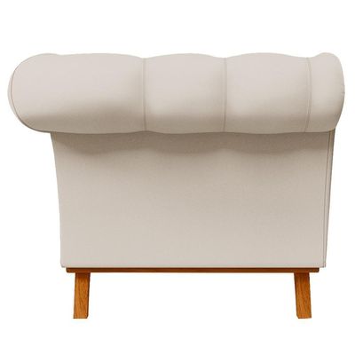 Sofá Para Sala De Estar 150cm 1 Lugar Base Madeira Império C-26 Corano Bege - Domi