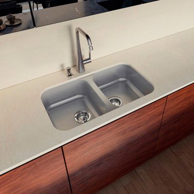 Cuba Dupla de Embutir Isis Aço Inox Acetinado 2C 34 BL - Tramontina 94030/102