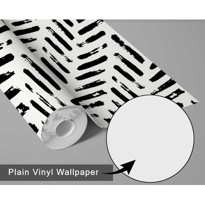 Rolo Vinil Autoadesivo Impermeável, Papel Contact Removível com Estampa Azul de Traços para Paredes, Armários e Cômodas - S4sassy 63,5 cm (L) × 609,6 cm (C) / Preto - Vinil Liso