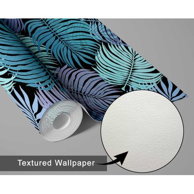 Papel de Parede Vinílico Autoadesivo Ombre Palmeira Tropical Impermeável Roxo - Removível para Quartos, Salas, Locação e Armários - S4Sassy 63,5 cm (L) × 304,8 cm (C) / Roxo - Vinil Texturizado