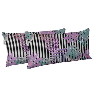 Capa Retangular para Almofada Lombar em Tecido de Poliéster, Impermeável, Uso Interno/Externo para Móveis de Pátio - Vargottam 30,48 Cm × 45,72 Cm / Multicolorido