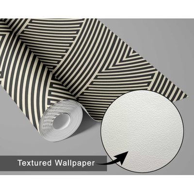 Papel de Parede Listras Ópticas Modernas Cinza, Vinil Autoadesivo Decorativo, Revestimento Fácil DIY para Quarto, Armários, Salas - S4Sassy 63,5 cm (L) × 304,8 cm (C) / Cinza - Vinil Texturizado
