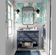 Papel de Parede Autoadesivo Azul Floral com Folhagem, Vinil Impermeável Removível, Para Quarto e Sala de Jantar - S4sassy 63,5 cm (L) × 609,6 cm (C) / Azul - Vinil Liso