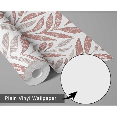 Papel Parede Autoadesivo Folha Abstrata de Bananeira, Papel Contact Vinílico Impermeável Marrom Removível Quarto e Sala de Jantar - S4Sassy 63,5 cm (L) × 609,6 cm (C) / Marrom - Vinil Texturizado