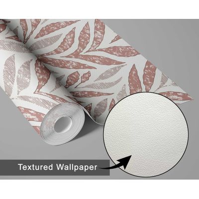 Papel Parede Autoadesivo Folha Abstrata de Bananeira, Papel Contact Vinílico Impermeável Marrom Removível Quarto e Sala de Jantar - S4Sassy 63,5 cm (L) × 609,6 cm (C) / Marrom - Vinil Texturizado