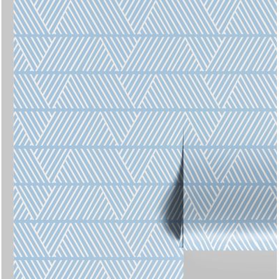Papel de Parede Vinílico Autoadesivo (Papel Contato) Removível Listras Geométricas Impermeável Azul para Quartos e Salas - S4Sassy 63,5 cm (L) × 152,4 cm (C) / Azul - Vinil Liso