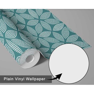 Papel de Parede Vinílico Autoadesivo (Papel Contact) Estampa Floral Dot Blossom Verde Impermeável Removível para Quartos e Salas - S4Sassy 63,5 cm (L) × 609,6 cm (C) / Verde - Vinil Liso