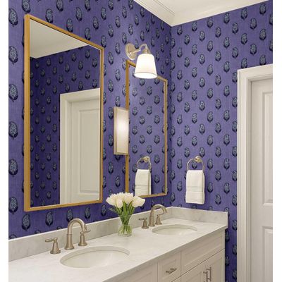 Papel de Parede Vinílico Autoadesivo Liso Estampa Paisley Estilo Asiático Revestimento Decorativo Instalação Fácil Quarto e Sala - S4Sassy 63,5 cm (L) × 152,4 cm (C) / Roxo - Vinil Texturizado