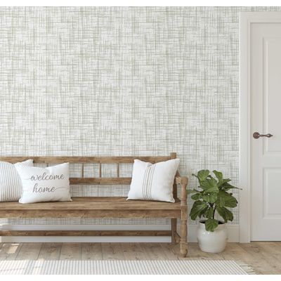 Decoração de Parede Verde Contemporânea Removível Rolo Papel Contact Vinílico Autoadesivo Impermeável Estampa Abstrata Crosshatch - S4sassy 63,5 cm (L) × 914,4 cm (C) / Verde - Vinil Liso